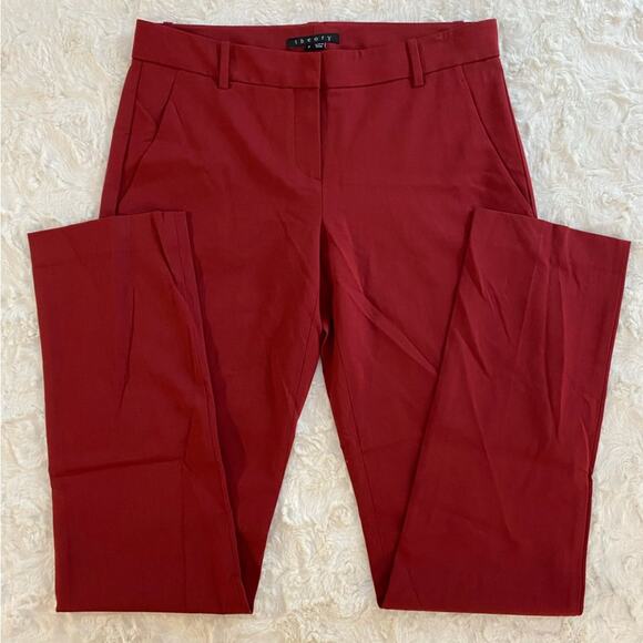 Theory Pants - Theory Women’s Nabiki Dress Pants Size 6 Flame Red Wool Straight Leg Mid Rise